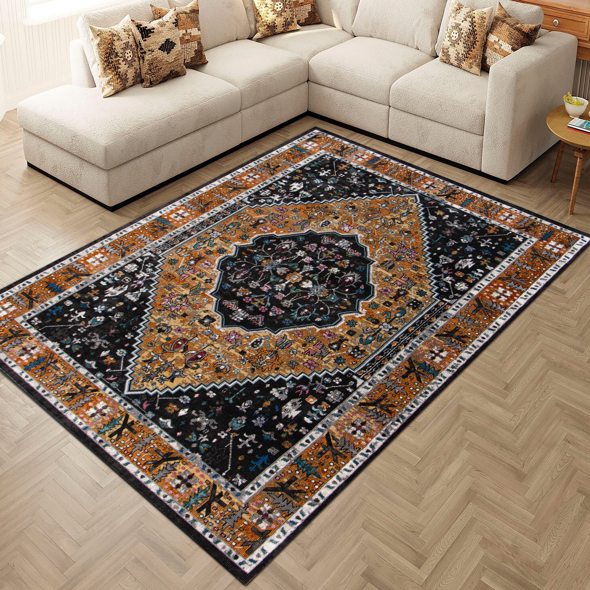 Picasso Paloma Vintage Vloerkleed - Multi / Geel - Laagpolig