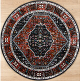 Picasso Paloma Rond Vintage Vloerkleed - Terra / Oranje - Laagpolig