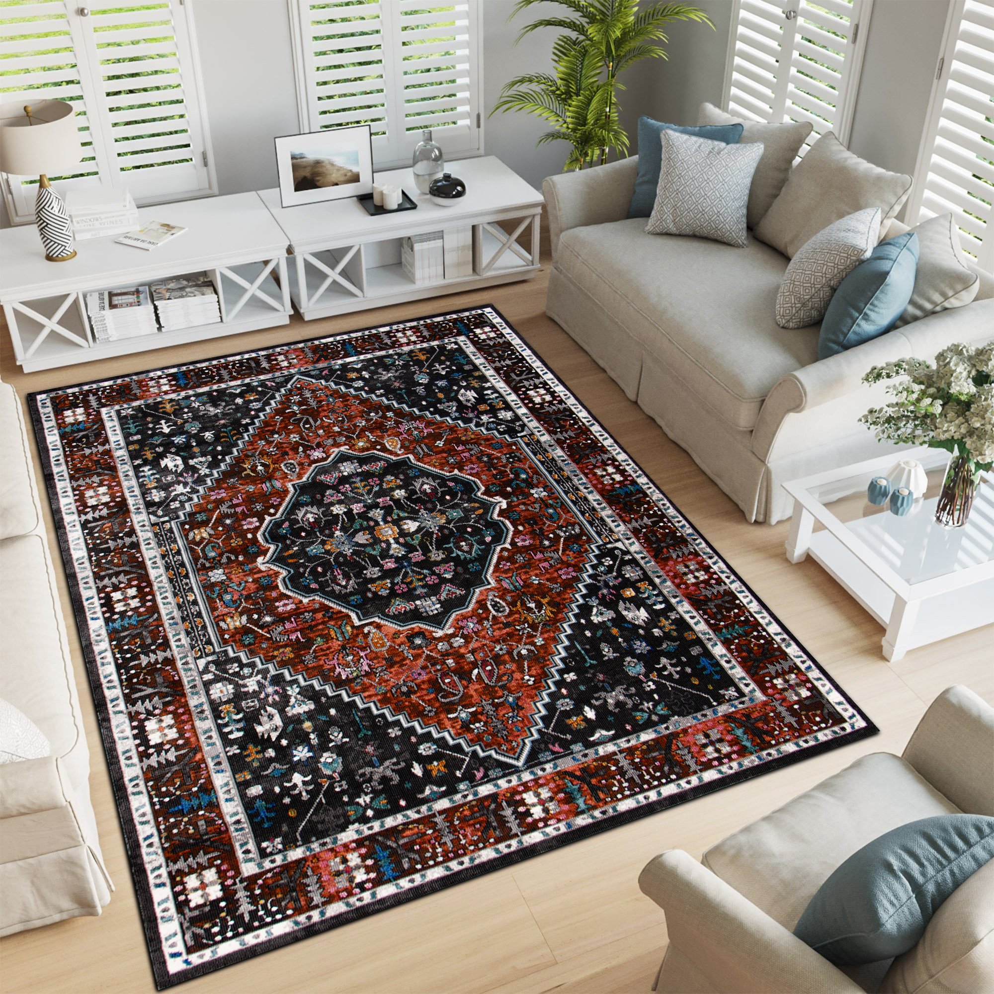 Picasso Paloma Vintage Vloerkleed - Terra / Oranje - Laagpolig