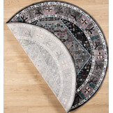 Picasso Paloma Rond Vintage Vloerkleed - Grijs - Laagpolig