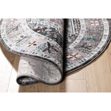 Picasso Paloma Rond Vintage Vloerkleed - Grijs - Laagpolig