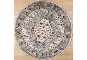 Picasso Bellagio Rond Vintage Vloerkleed - Multi / Creme - Laagpolig