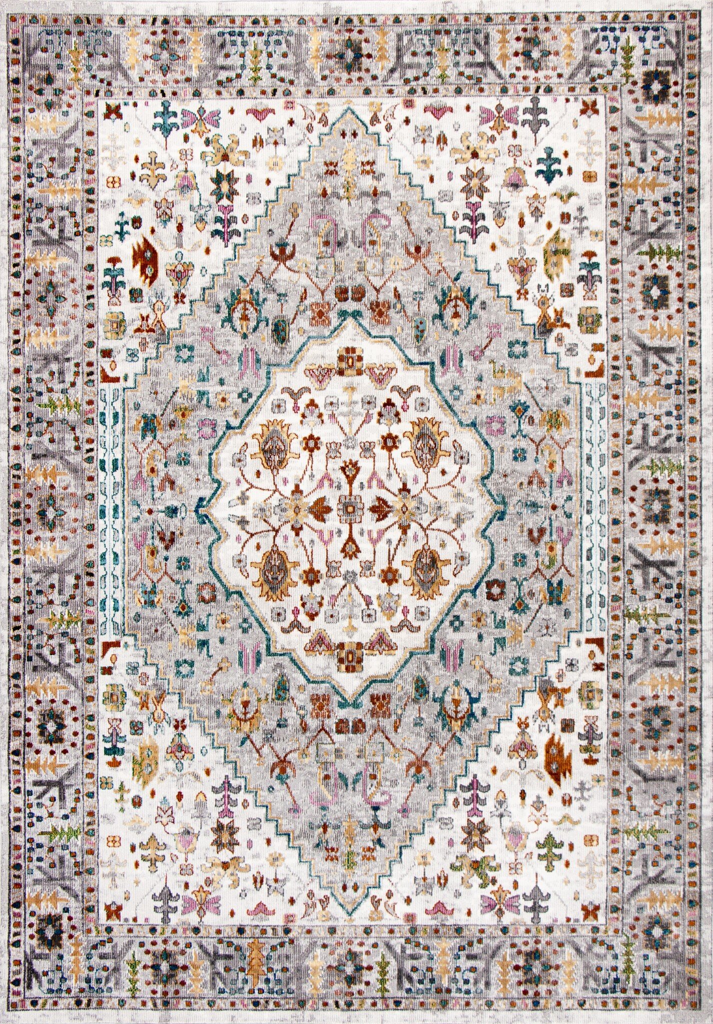 Picasso Bellagio Vintage Vloerkleed - Multi / Creme - Laagpolig