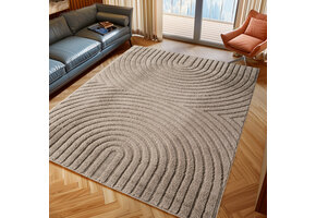 Japandi ART - Scandinavisch Vloerkleed - Laagpolig Effen - Beige