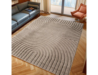 Japandi ART - Scandinavisch Vloerkleed - Laagpolig Effen - Beige