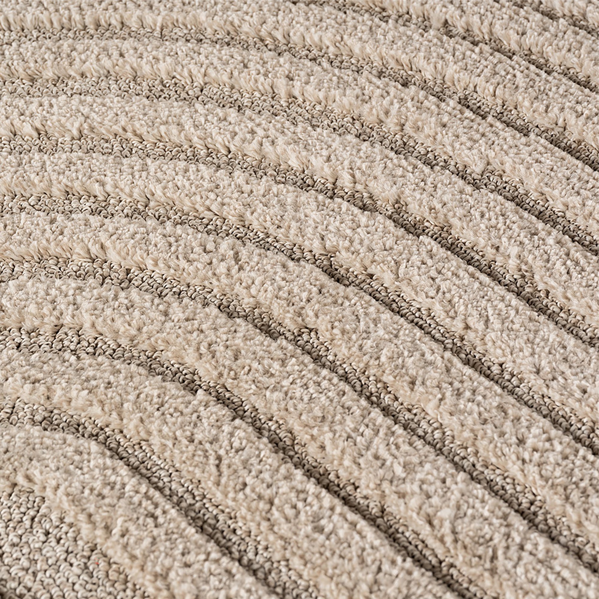 Japandi ART - Rond Scandinavisch Vloerkleed - Laagpolig Effen - Beige