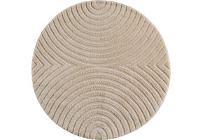 Japandi ART - Rond Scandinavisch Vloerkleed - Laagpolig Effen - Beige