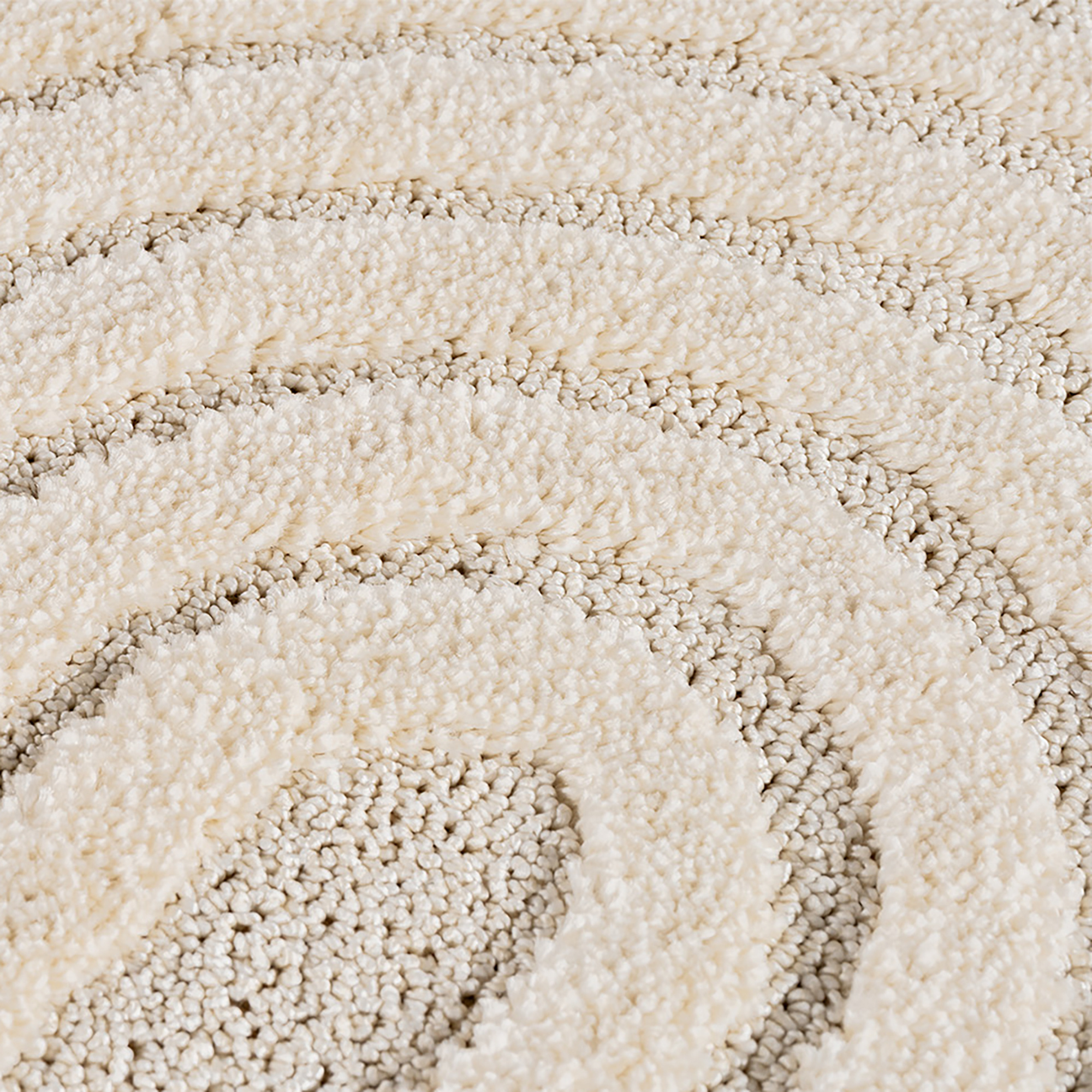 Japandi ART - Rond Scandinavisch Vloerkleed - Laagpolig Effen - Creme Wit