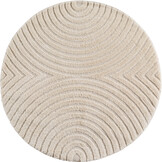 Japandi ART - Rond Scandinavisch Vloerkleed - Laagpolig Effen - Creme Wit