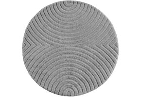 Japandi ART - Rond Scandinavisch Vloerkleed - Laagpolig Effen - Grijs