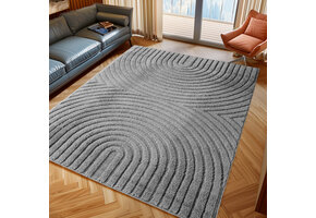 Japandi ART - Scandinavisch Vloerkleed - Laagpolig Effen - Grijs