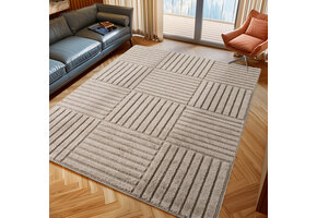 Japandi Art Kubic - Scandinavisch Vloerkleed - Laagpolig Effen - Beige