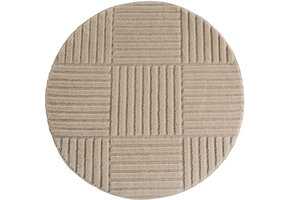 Japandi Art Kubic - Rond Scandinavisch Vloerkleed - Laagpolig Effen - Beige