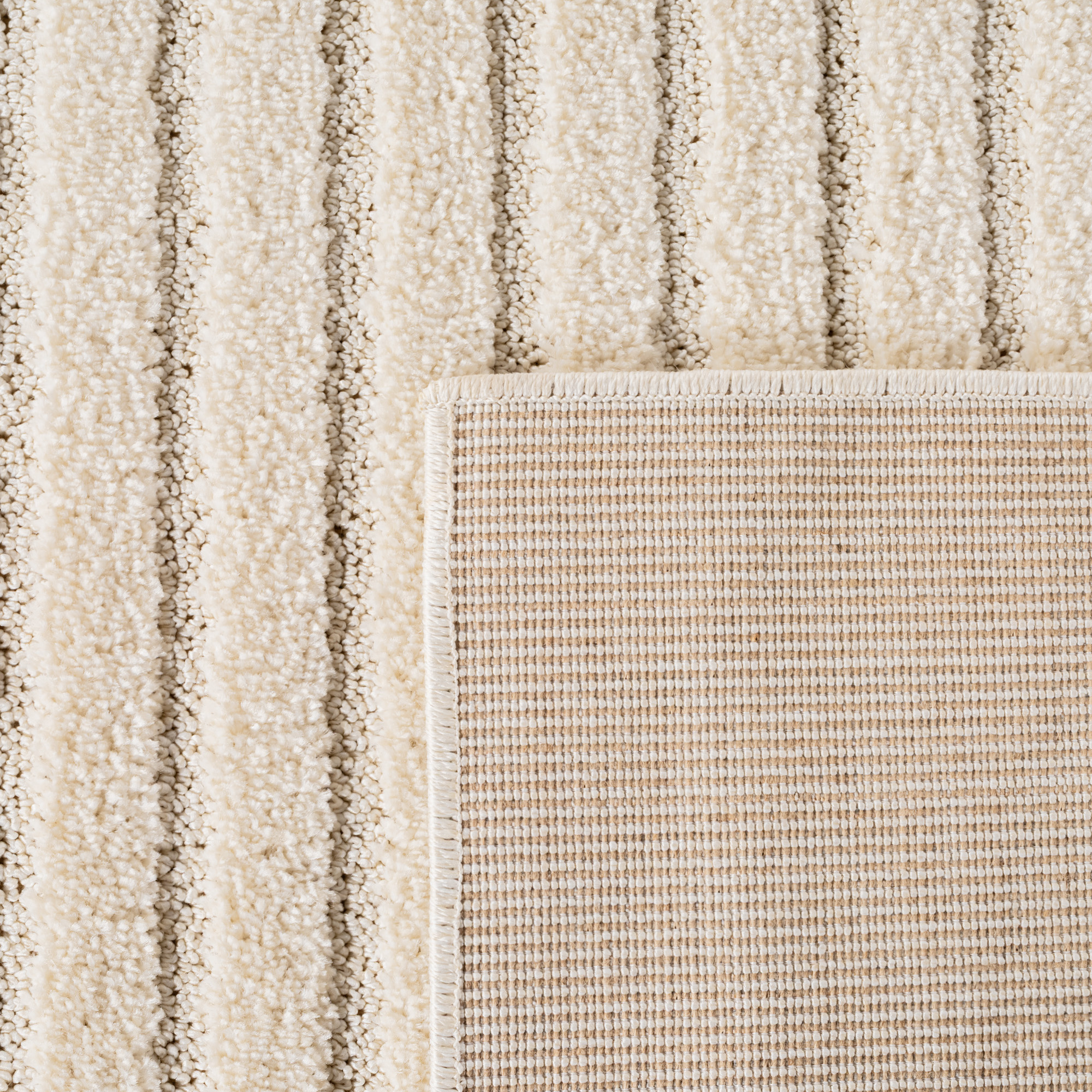 Japandi Art Kubic - Scandinavisch Vloerkleed - Laagpolig Effen - Creme Wit