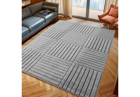 Japandi Art Kubic - Scandinavisch Vloerkleed - Laagpolig Effen - Grijs