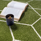 Trellis Uni Rond Effen Laagpolig Vloerkleed Modern Groen