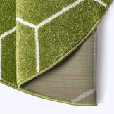 Trellis Uni Rond Effen Laagpolig Vloerkleed Modern Groen