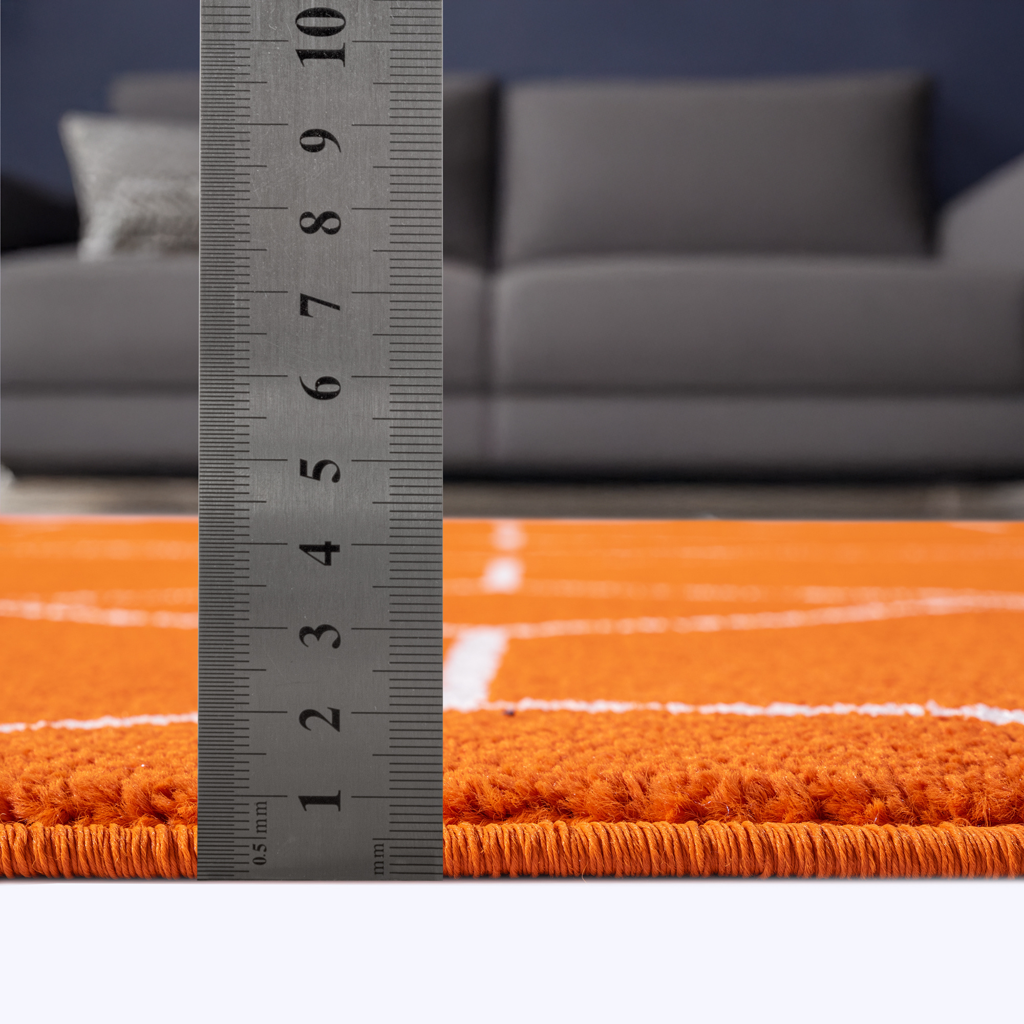 Trellis Uni Laagpolig Vloerkleed Oranje