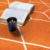 Trellis Uni Effen Laagpolig Vloerkleed Modern Oranje