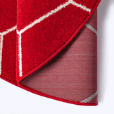 Trellis Uni Rond Effen Laagpolig Vloerkleed Modern Rood