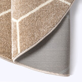 Trellis Uni Rond Laagpolig Vloerkleed Beige