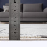 Trellis Uni Effen Laagpolig Vloerkleed Modern Creme