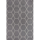 Trellis Uni Effen Laagpolig Vloerkleed Modern Grijs