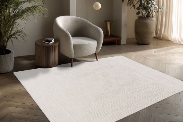 Verona Tradizionale - Modern Vloerkleed - Luxe 3D Structuur - Laagpolig - Creme