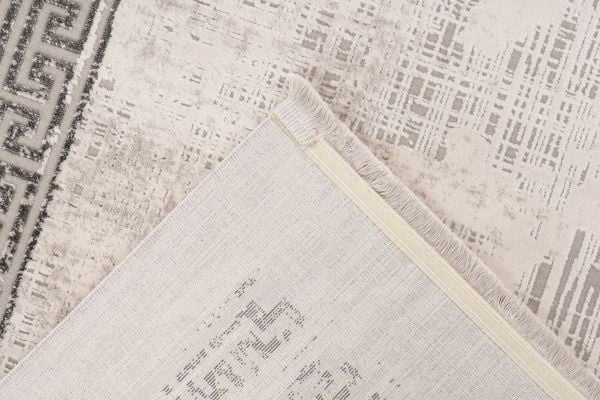 Venezia Tradizionale - Modern Vloerkleed Kader - Luxe 3D Structuur - Laagpolig - Zilver Grijs