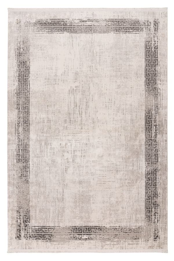 Venezia Tradizionale - Modern Vloerkleed Kader - Luxe 3D Structuur - Laagpolig - Zilver Grijs