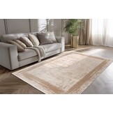 Venezia Tradizionale - Modern Vloerkleed Kader - Luxe 3D Structuur - Laagpolig - Beige