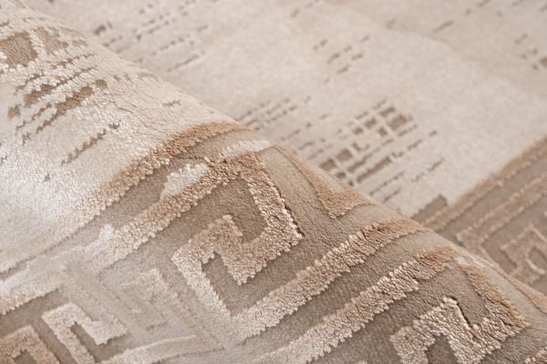 Venezia Tradizionale - Modern Vloerkleed Kader - Luxe 3D Structuur - Laagpolig - Beige