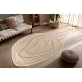 Livorno Japandi – Modern Organisch Vloerkleed - Luxe 3D Laagpolig - Beige