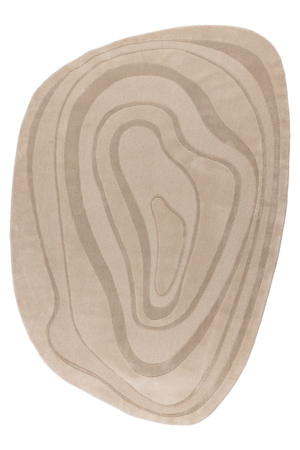 Livorno Japandi – Modern Organisch Vloerkleed - Luxe 3D Laagpolig - Beige