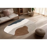 Livorno – Modern Organisch Vloerkleed - Luxe 3D Laagpolig - Multi Creme Terra