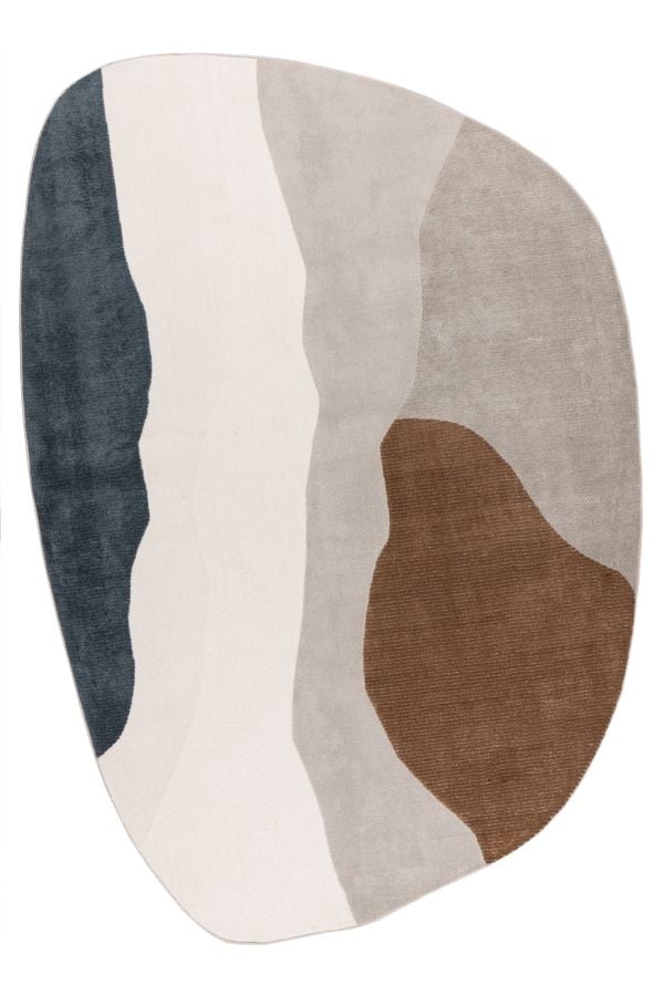 Livorno – Modern Organisch Vloerkleed - Luxe 3D Laagpolig - Multi Creme Terra