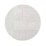 Japandi - Rond - Hoogpolig - Fluffy  - 200cm Rond - Creme