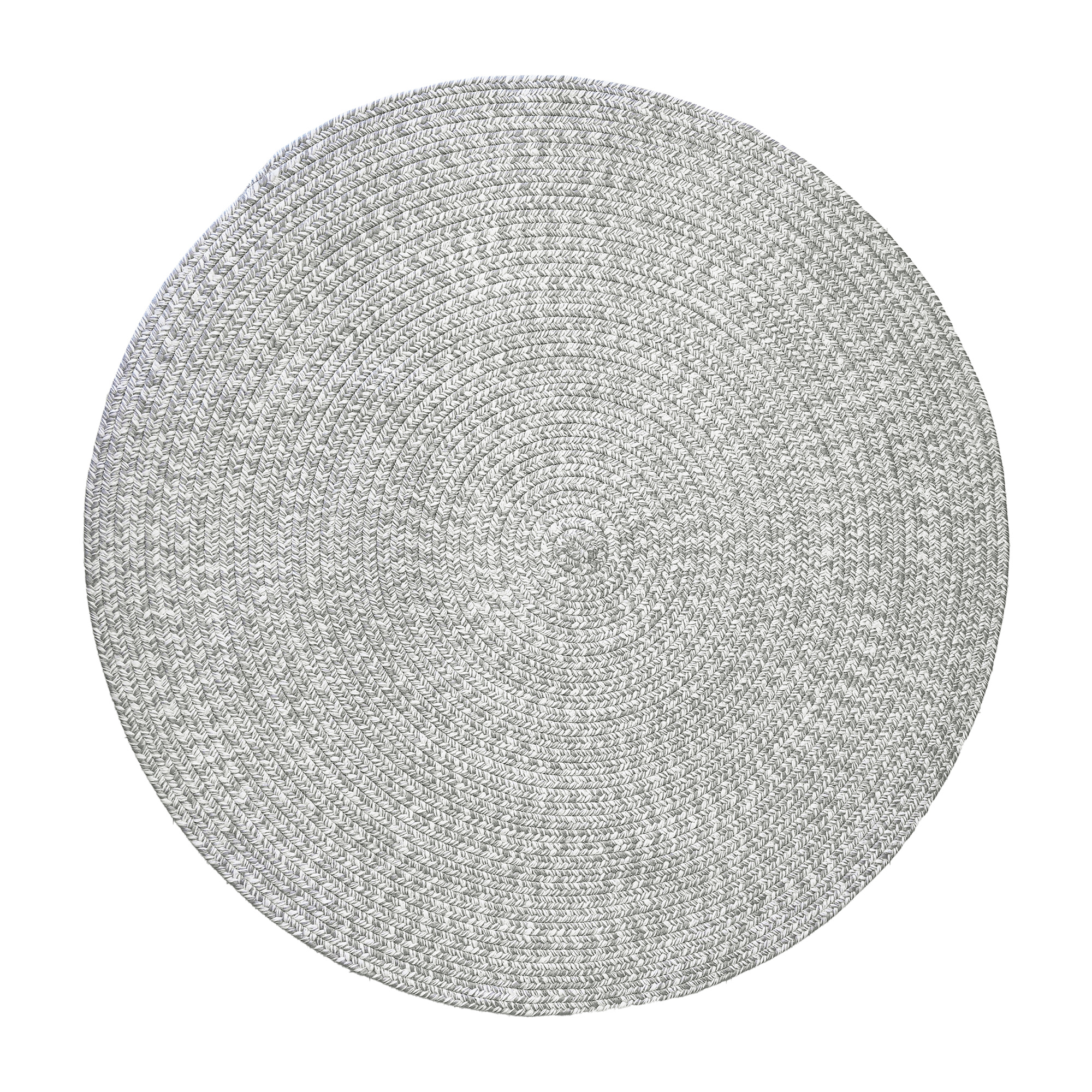 Corda Buitenkleed - Gevlochten - Handgemaakt - Rond - In & Outdoor Vloerkleed - Weerbestendig - Lichtgrijs