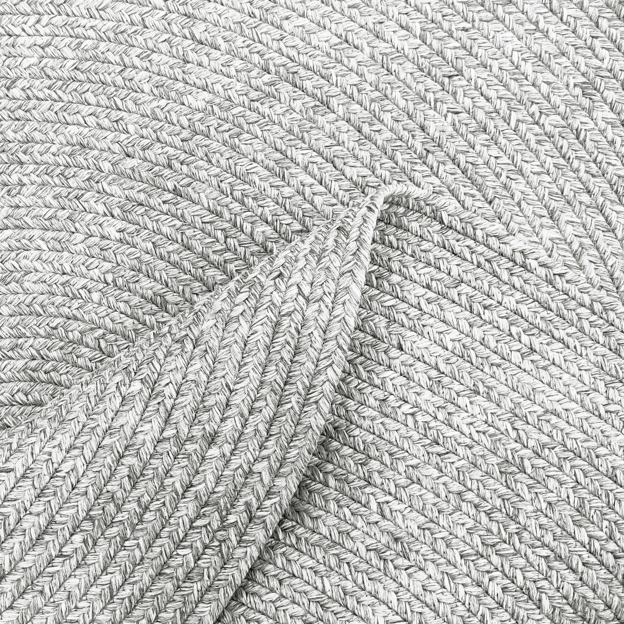 Corda Buitenkleed - Gevlochten - Handgemaakt - Rond - In & Outdoor Vloerkleed - Weerbestendig - Lichtgrijs