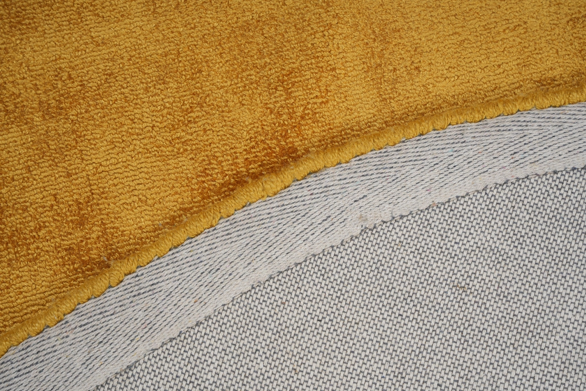 Viscose Rond Vloerkleed Laagpolig Geel