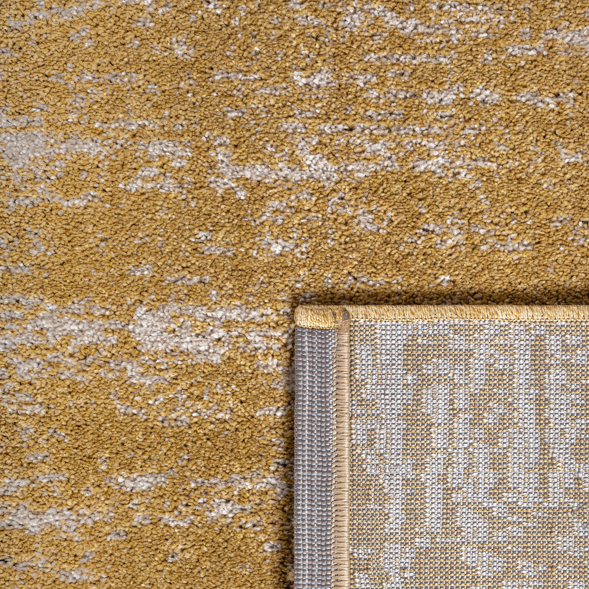 Relax Oslo - Laagpolig Vierkant Vloerkleed - Modern Tapijt - Geel Goud