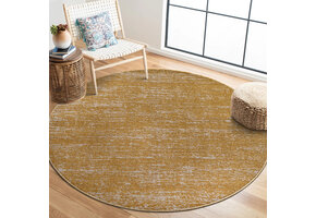 Relax Oslo - Laagpolig Vloerkleed - Rond - Modern Tapijt - Geel Goud