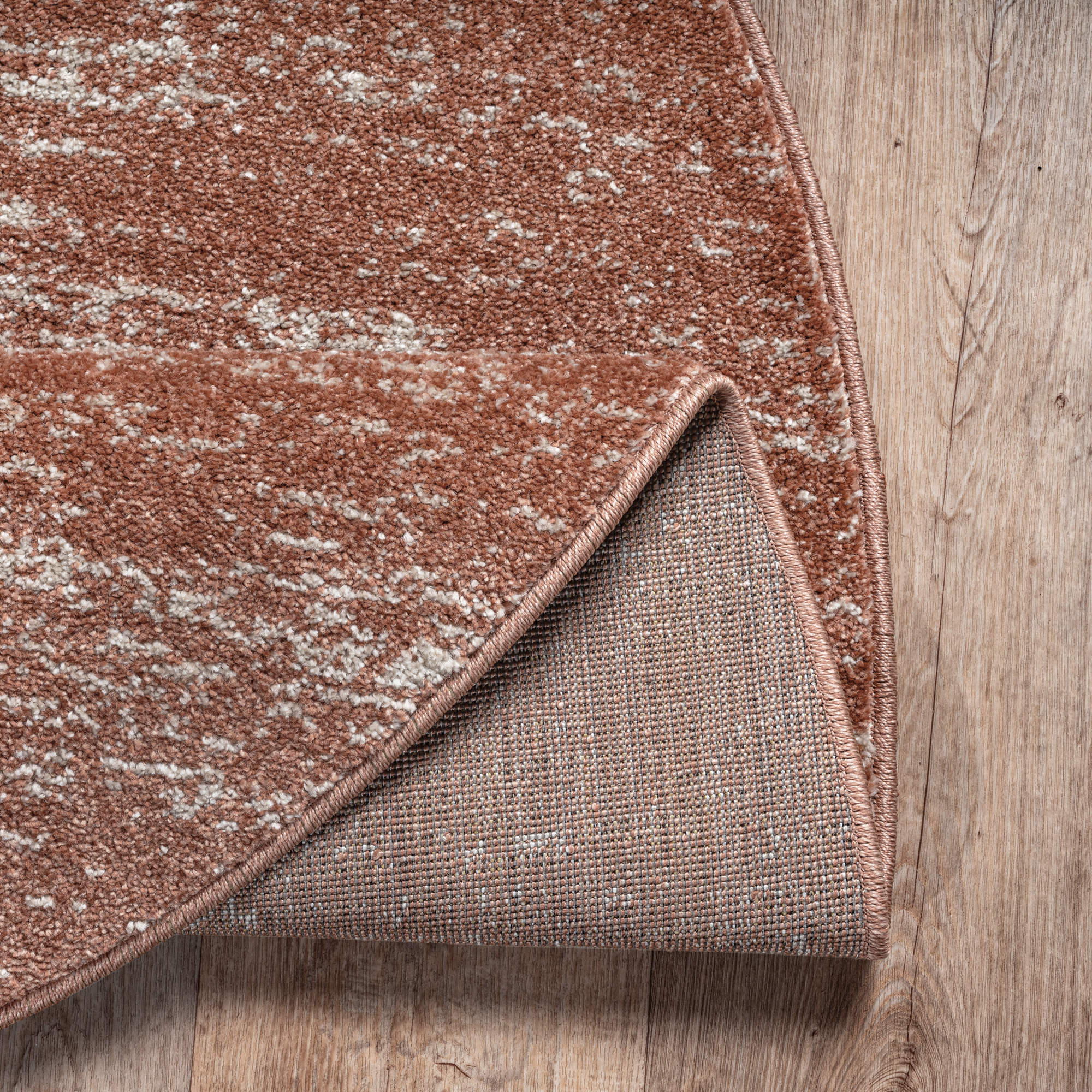 Relax Oslo - Laagpolig Vloerkleed - Rond - Modern Tapijt - Terra Oranje