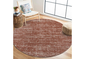 Relax Oslo - Laagpolig Vloerkleed - Rond - Modern Tapijt - Terra Oranje