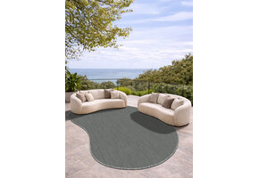 Brussels Uni Buitenkleed – Organisch -  Effen Indoor & Outdoor Vloerkleed – Tuinkleed, Balkonkleed – Zilver Grijs