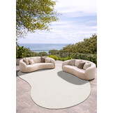 Brussels Uni Buitenkleed – Organisch -  Effen Indoor & Outdoor Vloerkleed – Tuinkleed, Balkonkleed – Creme Wit