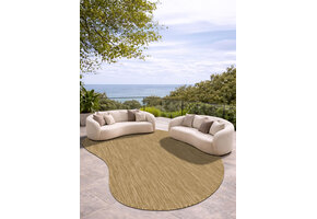 Brussels Uni Buitenkleed – Organisch -  Effen Indoor & Outdoor Vloerkleed – Tuinkleed, Balkonkleed – Jute Beige