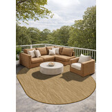 Brussels Uni Buitenkleed – Ovaal - Effen Indoor & Outdoor Vloerkleed – Tuinkleed, Balkonkleed – Jute Beige