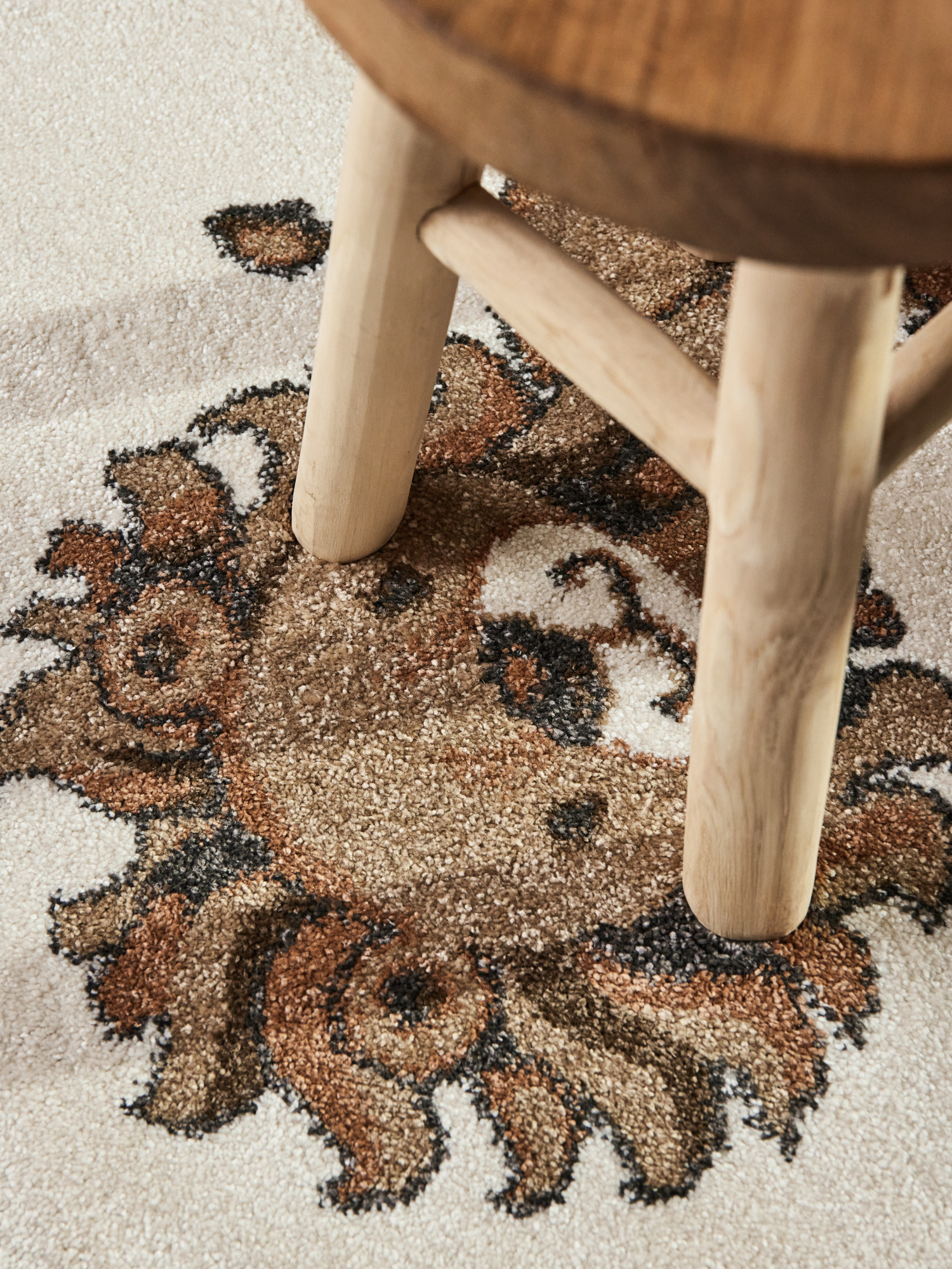 Villeroy & Boch Boho Kids Rond Vloerkleed Leeuw Rond Creme Multicolor