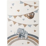 Villeroy & Boch Boho Kids Kinder Vloerkleed Olifant Rainbow Party Creme Multicolor